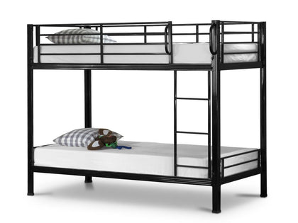 Metal Bunk Black With 15Cm Mattress