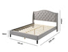 Lizina Double Bed Frame - Light Grey