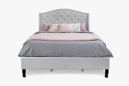 Lizina King Bedframe - Light Grey