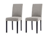 Linen Dining Chair x2 Grey+Black