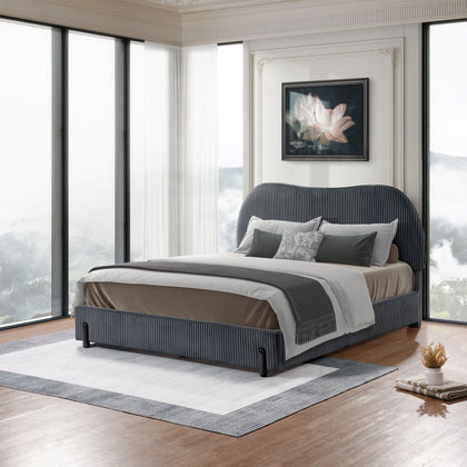 Arna Fabric Bed Queen Grey