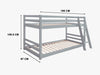 Polli Mid-Sleeper Bunk Bed Grey