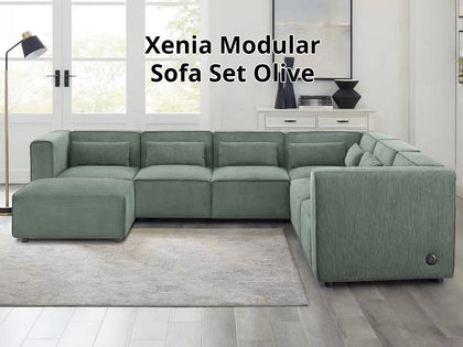 Xenia Modular Sofa Set Olive