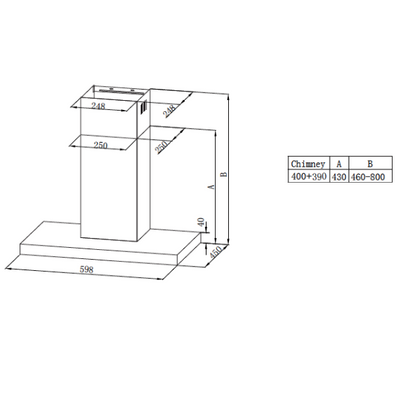 Midea 60cm T-Shape Rangehood Stainless Steel 60M17(SS)