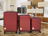 3-piece Front Open Luggage Set - Wine Red