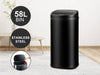 58L Square Sensor Bin Black