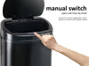 58L Square Sensor Bin Black