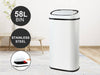 58L Square Sensor Bin White