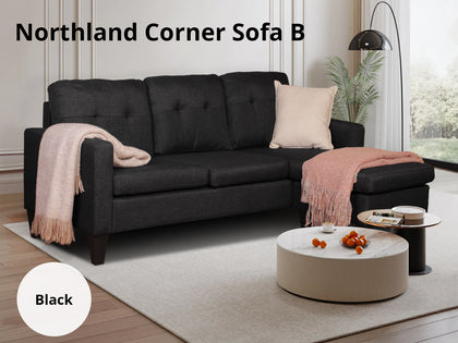Northland Corner Sofa B Black