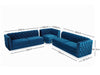 T Maxim Blue Velvet 2+2 Corner Sofa Blue