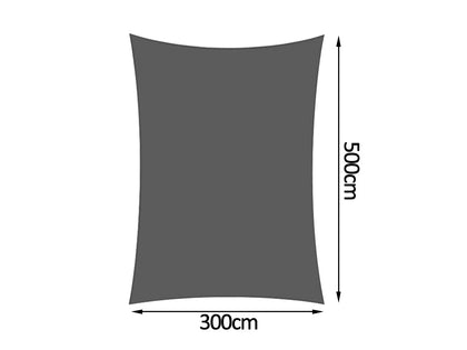 280gsm Shade Sail 3X5M grey rectangle