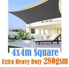 280gsm Shade Sail 4x4M grey square