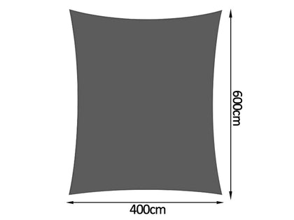 280gsm Shade Sail 4x6M grey rectangle