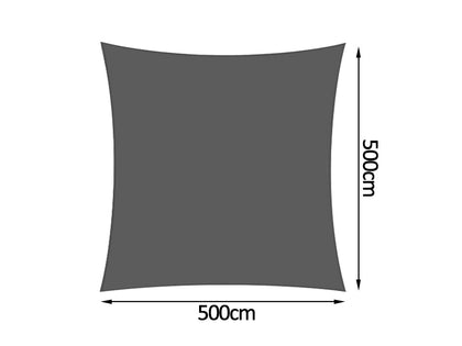 280gsm Shade Sail 5x5M grey square