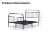 Darcy Double Bed Frame - High Back Metal Black