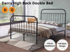 Darcy Double Bed Frame - High Back Metal Black