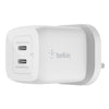 DS PB Belkin BoostCharge 65W Dual USB-C GaN Wall Charger -White