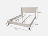 Lisbeth Fabric King Bed Frame - Beige