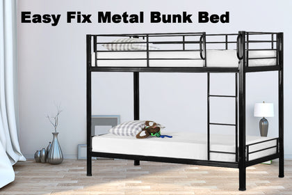 DS EASY FIX METAL BUNK BED BLACK