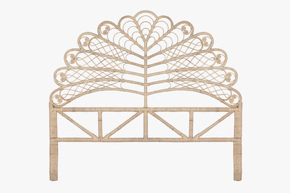 Rattan Bedhead Leaf - King Natural