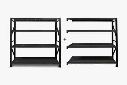 Longspan Shelving 2M - Add-on Bay 4 Layer Black