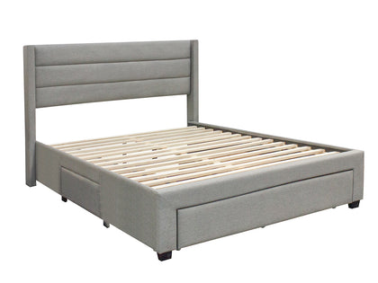 Coronado Queen Bed Frame With Drawers - Grey