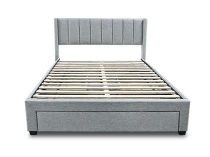 Coronado Double Bed With Drawers - Light Grey