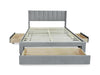 Coronado Double Bed With Drawers - Light Grey