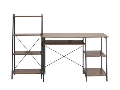 Metal Frame Desk and Bookcase Set