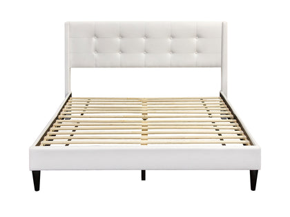 Vele-C Fabric Double Bed Frame - White