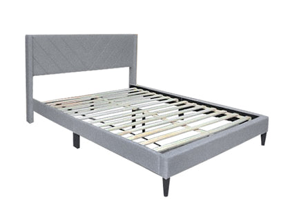 Vele-D Fabric Double Bed Frame - Light Grey