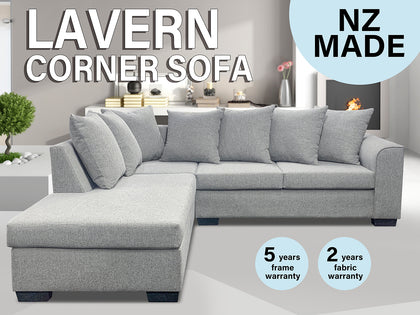 DS NZ made Lavern corner sofa kido Steel