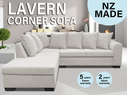 DS NZ made Lavern corner sofa kido marble