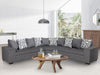 DS NZ made Ella corner sofa kido black with pattern cushions (Michigan)