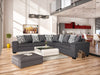 DS NZ made Ella corner sofa kido black with pattern cushions (Michigan)