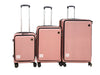 3-piece Front Open Luggage Set - Rose Gold