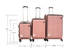 3-piece Front Open Luggage Set - Rose Gold