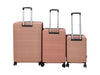 3-piece Front Open Luggage Set - Rose Gold