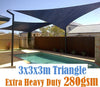 280Gsm Hdpe Shade Sail 3X3X3M Black triangle