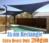 280Gsm Hdpe Shade Sail 3X4M Black rectangle