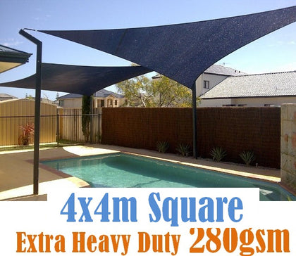 280Gsm Hdpe Shade Sail 4X4M Black square