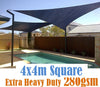 280Gsm Hdpe Shade Sail 4X4M Black