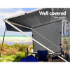 DS NA Grey Caravan Privacy Screen 1.95 x 2.2M Wall Side SunShade Roll Out Awning