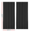 DS NA Artiss 2X Blockout Curtains Blackout Window Curtain Eyelet 300x230cm Black