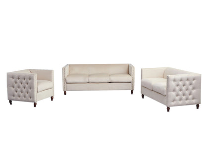 Abbey Sectional Sofa Set Velvet Beige