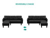 Breamar Sectional Sofa Set PU Black