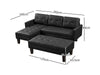 Breamar Sectional Sofa Set PU Black