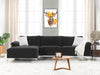 DS New Ronni Sectional Sofa with Left Chaise Velvet Black