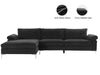 DS New Ronni Sectional Sofa with Left Chaise Velvet Black