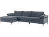 DS New Ronni Sectional Sofa with Left Chaise Velvet Dark Grey